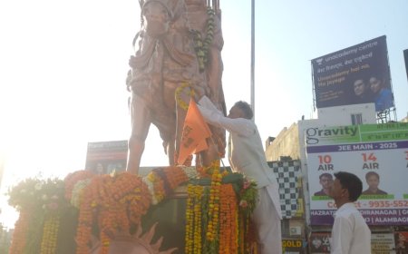 महाराणा प्रताप की प्रतिमा पर किया गया माल्यार्पण