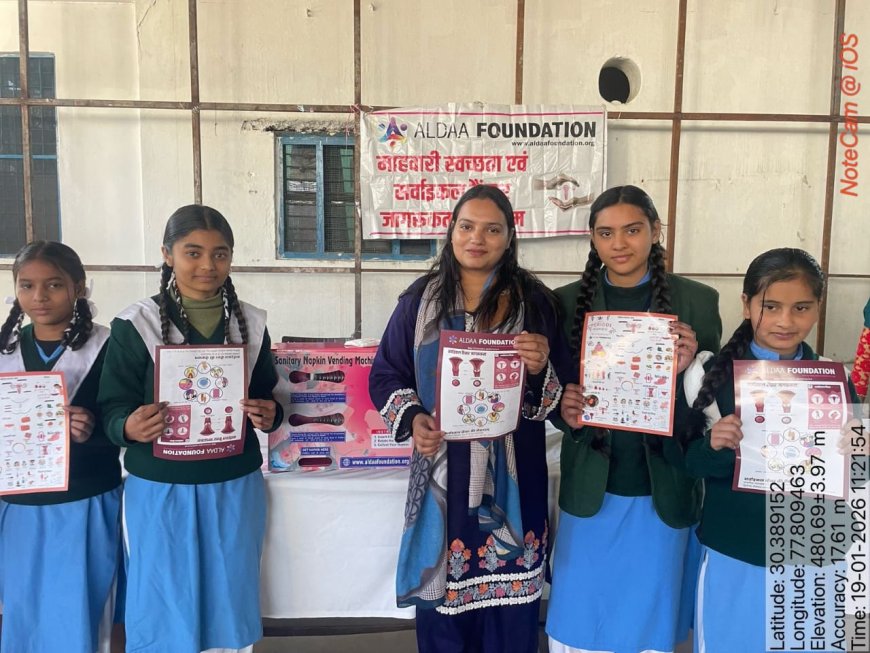 ​छात्राओं को दी माहवारी स्वच्छता व सर्वाइकल कैंसर की जानकारी