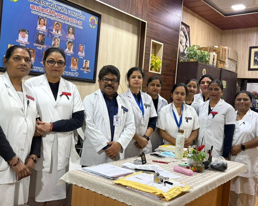 आल इंडिया गवर्नमेंट नर्सेस फेडरेशन, नई दिल्ली के आह्वान पर राजकीय नर्सेस संघ उत्तर प्रदेश सहित देशभर की नर्सें अपनी लंबित एवं न्यायोचित मांगों को लेकर किया प्रदर्शन